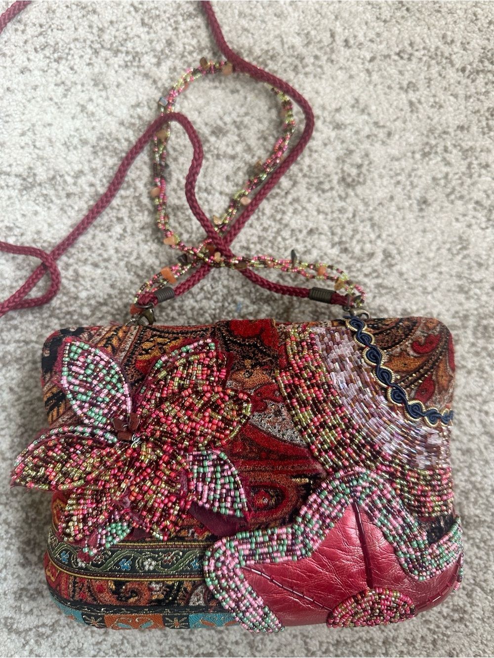 Prezzo Multi-colored Ornamented Artsy Clutch or Bag